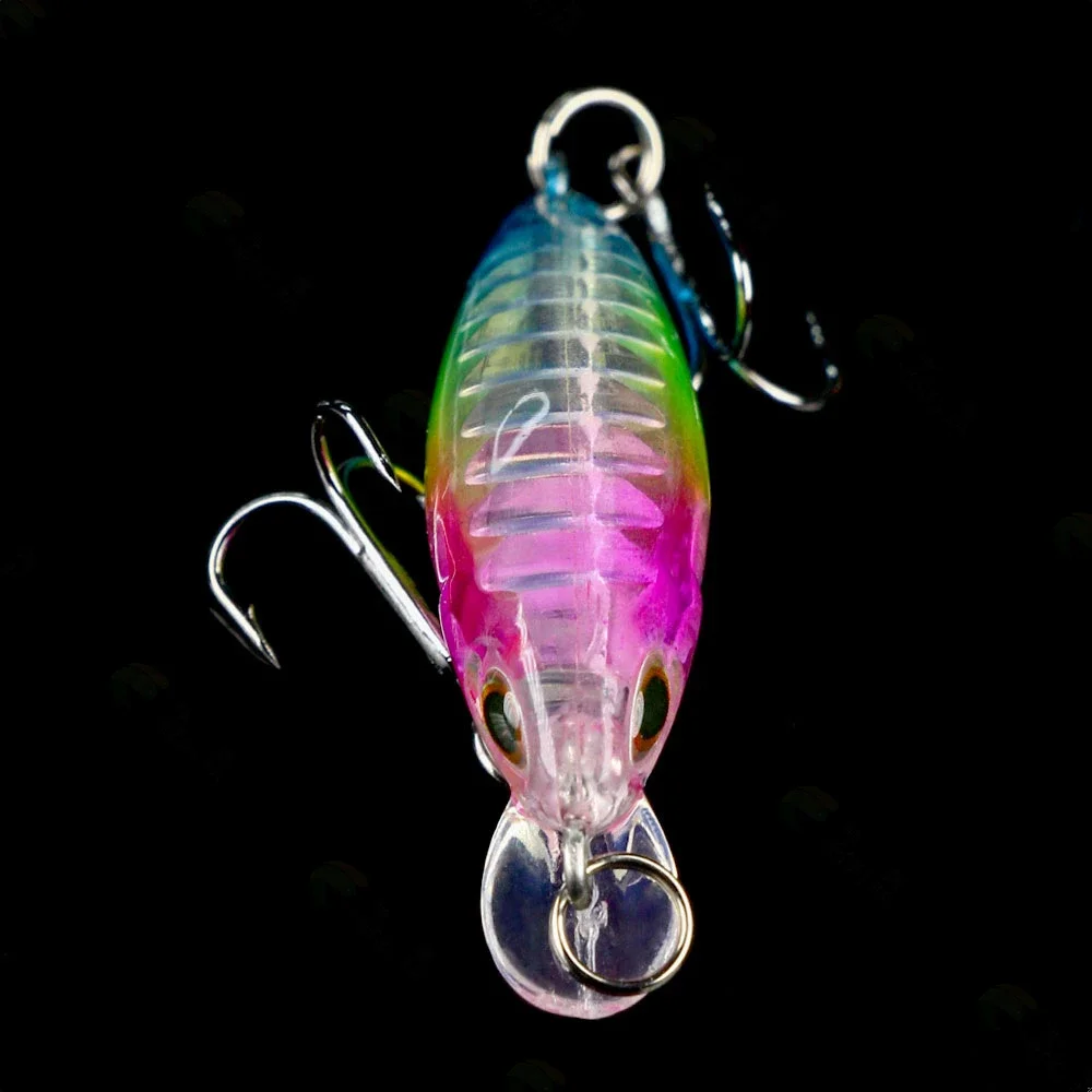 40MM 2G Mini Minnow Señuelos de Pesca Bionic Bass Pike cebo de hundimiento lento Wobbler 3D ojos de pez señuelo de pesca duro manivela cebo señuelos - imagen 3