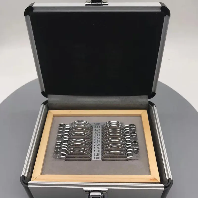 Optical Progressive Lens Trial Lens Set Ophthalmic Trial Lenses Case 22pcs Lens Evidence Box