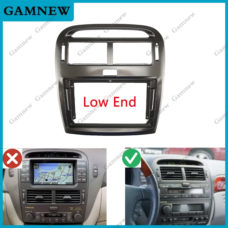 9 Inch Car Fascia Frame Adapter Canbus Box Decoder Android Radio Dash Fitting Panel Kit For Lexus LS430 2001-2006