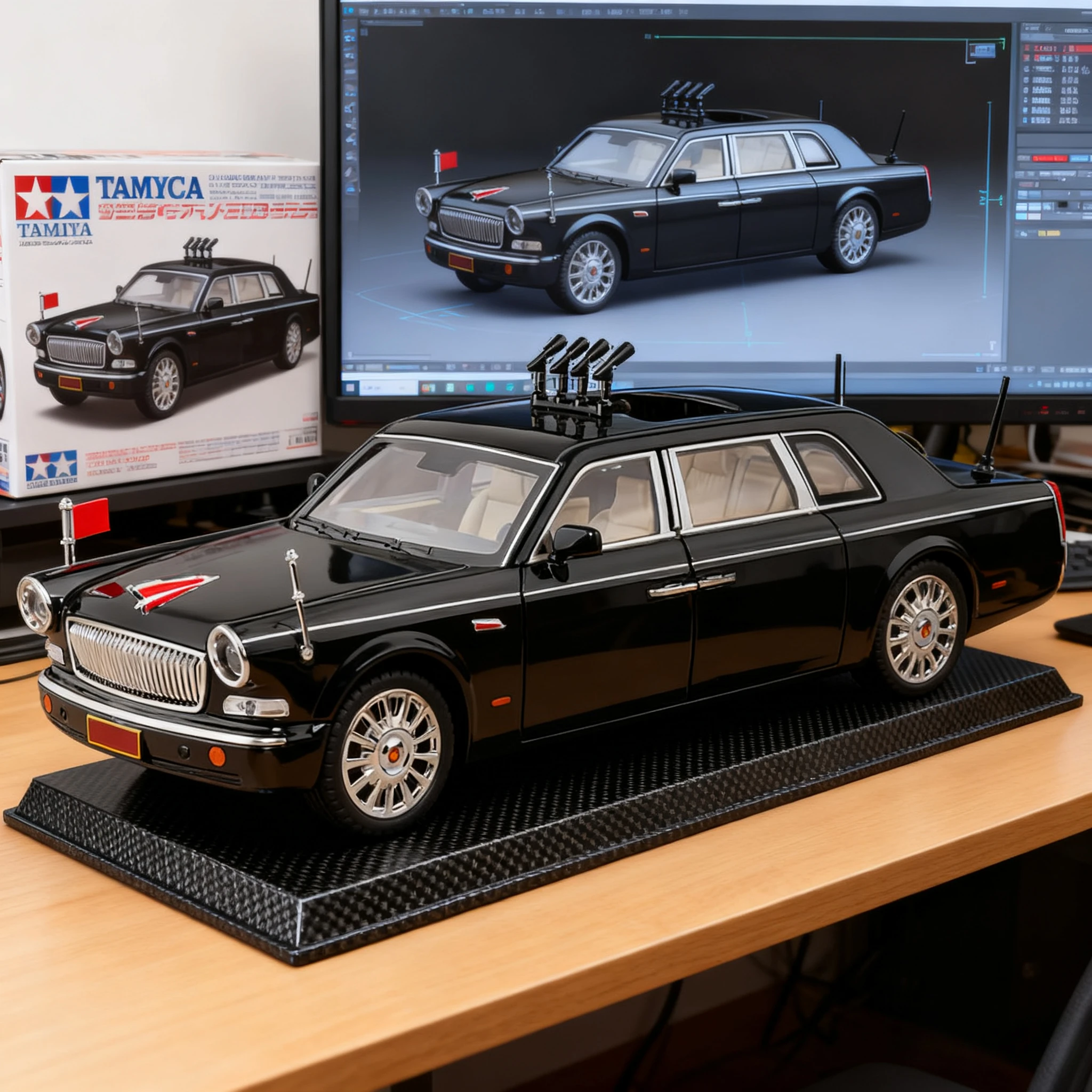 

1:24 HONGQI L5 Military Parade Car Alloy Model Car Toy Diecasts Metal Casting Sound and Light Car Toys For Children Vehicle