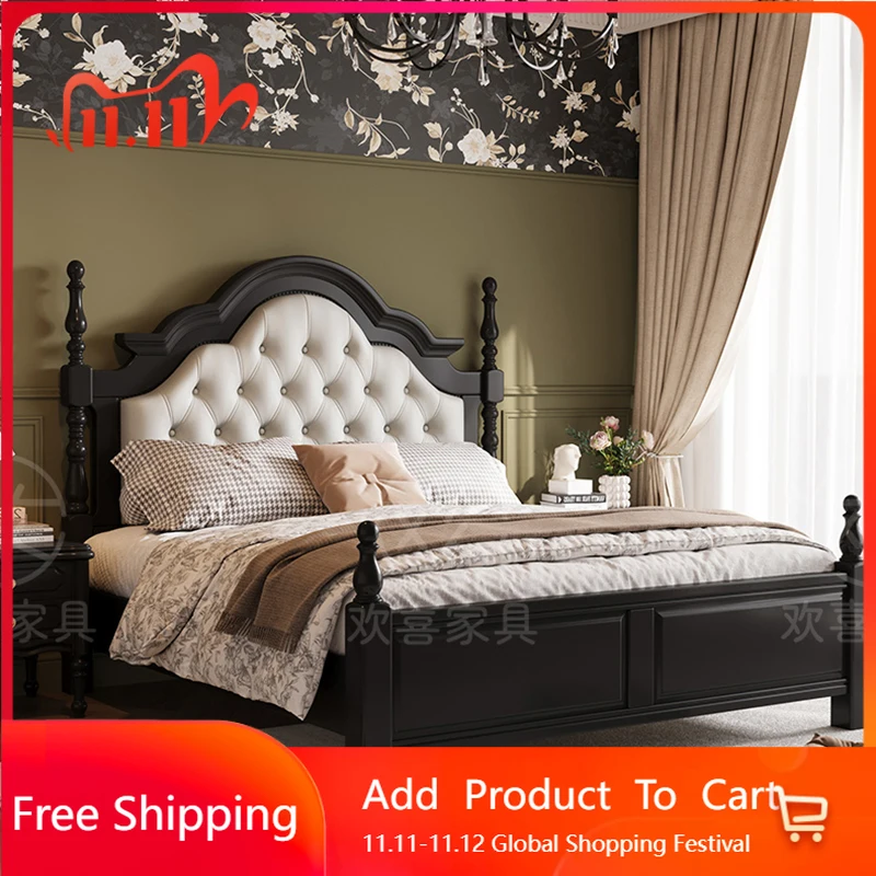 

Bedroom Girls Bed Castle European Simple Double Massage Bed Princess Sleeping Loft Frame Design Cama Solteiro Patio Furniture