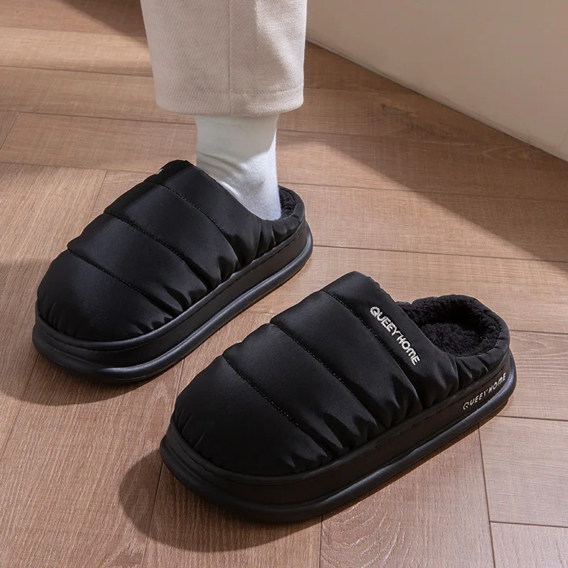 Men's House Slippers Furry EVA Memory Foam Light Casual Shoes for Man Winter Warm Plush Non-slip Slippers for Man pantuflas
