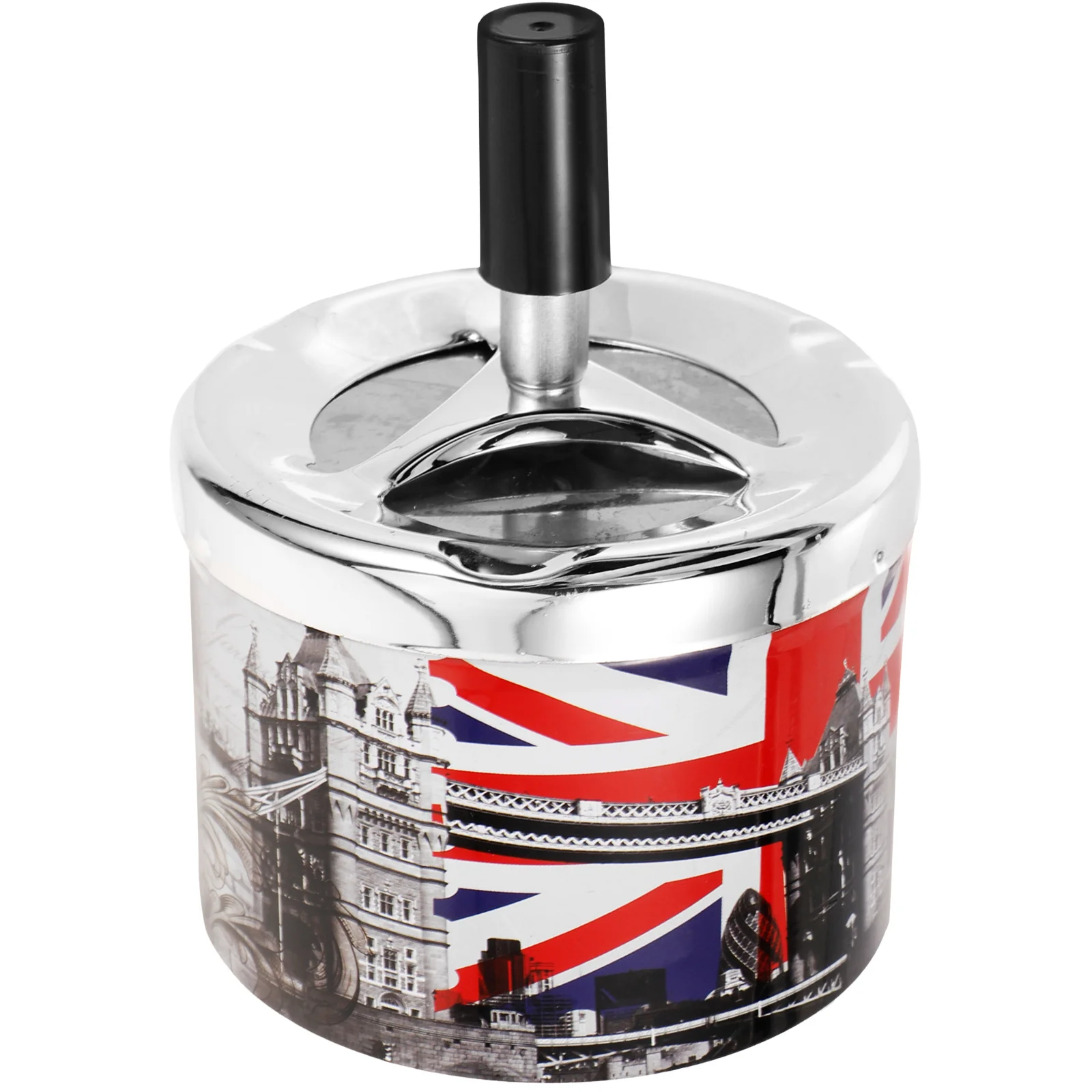 

Rotating Lid Ashtray Stainless Steel Automatic Extinguishing Holder For Home Office Bar Outdoor Windproof Metal Tray