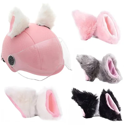 

1 Pair Cute Plush Cat Ears Motorcycle Helmet Decoration Personalized creativity Motorbike Helmet Styling Decoration Sticker Gift