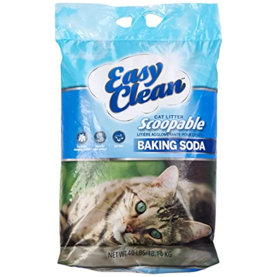 

Наполнитель для кошачьего туалета Pestell Easy Clean комкующийся с пищевой содой, 18 кг, белый, улучшенный контроль запаха и легкая уборка