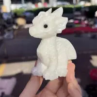 1PCS Natural White Marble Jade Dragon Carving Crystal Statue for Powerful Healing Reiki Home Decor Unique Holiday Gift 3
