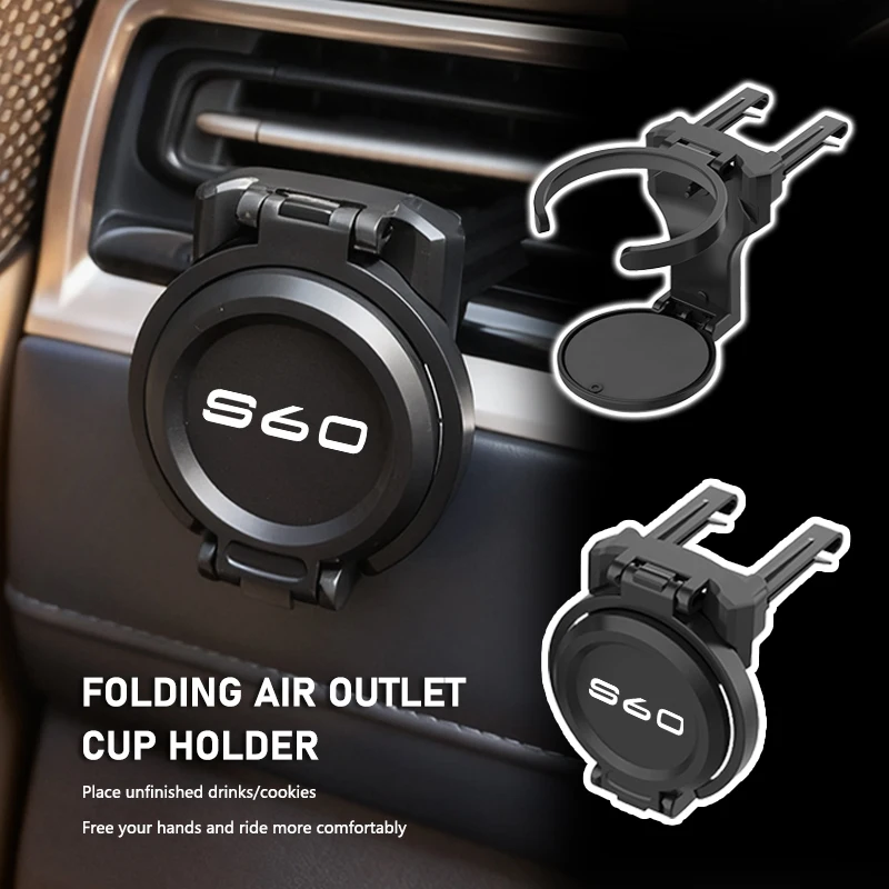 Soporte portátil para coche, soporte para vasos con salida de ventilación, accesorios interiores antideslizantes para Volvo CX40 CX60 CX90 V60 V40 S60 V70 XC70 D2