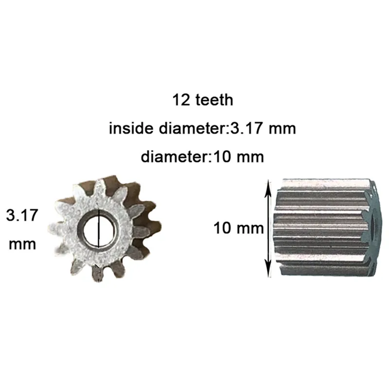 2 Pcs Electric motor metal gear, 6V 12V dc motor gear, engine gear 8 teeth 10 teeth 11 teeth 12 teeth for 380 390 550 570 motor