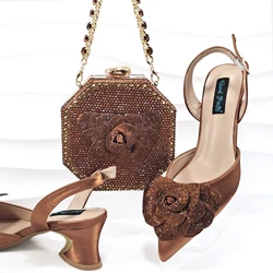 QSGFC Personalized Design Diamond Shaped Bag With Pointed Stiletto Shoes Noble And Generous Decoration Full Of Diamonds