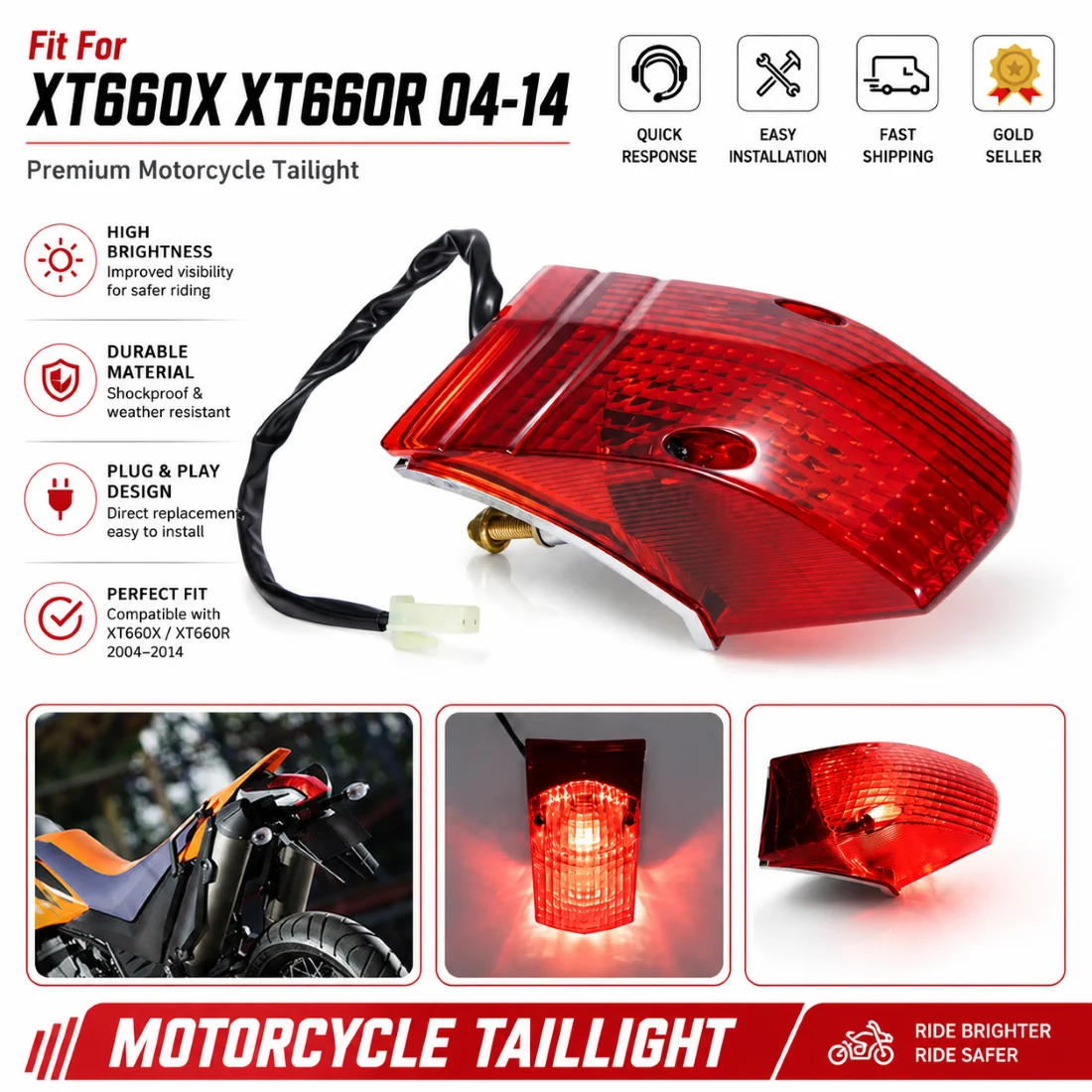 Luz Trasera LED para Motocicleta YAMAHA XT660X XT660R 2004-2014, Luz de Señal de Giro XT660 X 660R 660X 2005 2007