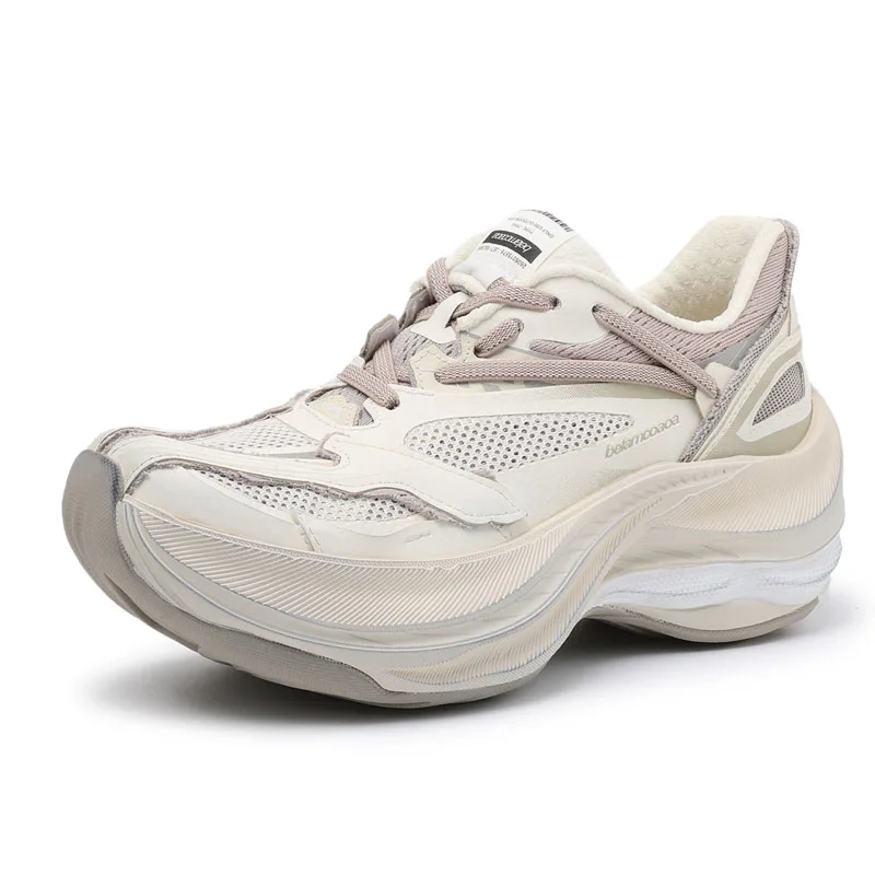 Fashion Thick Bottom Dad Shoes Breathable Sneakers Casual Couples Heightening Low Cut Outdoor Leisure Rubber Sole Men's Footwear