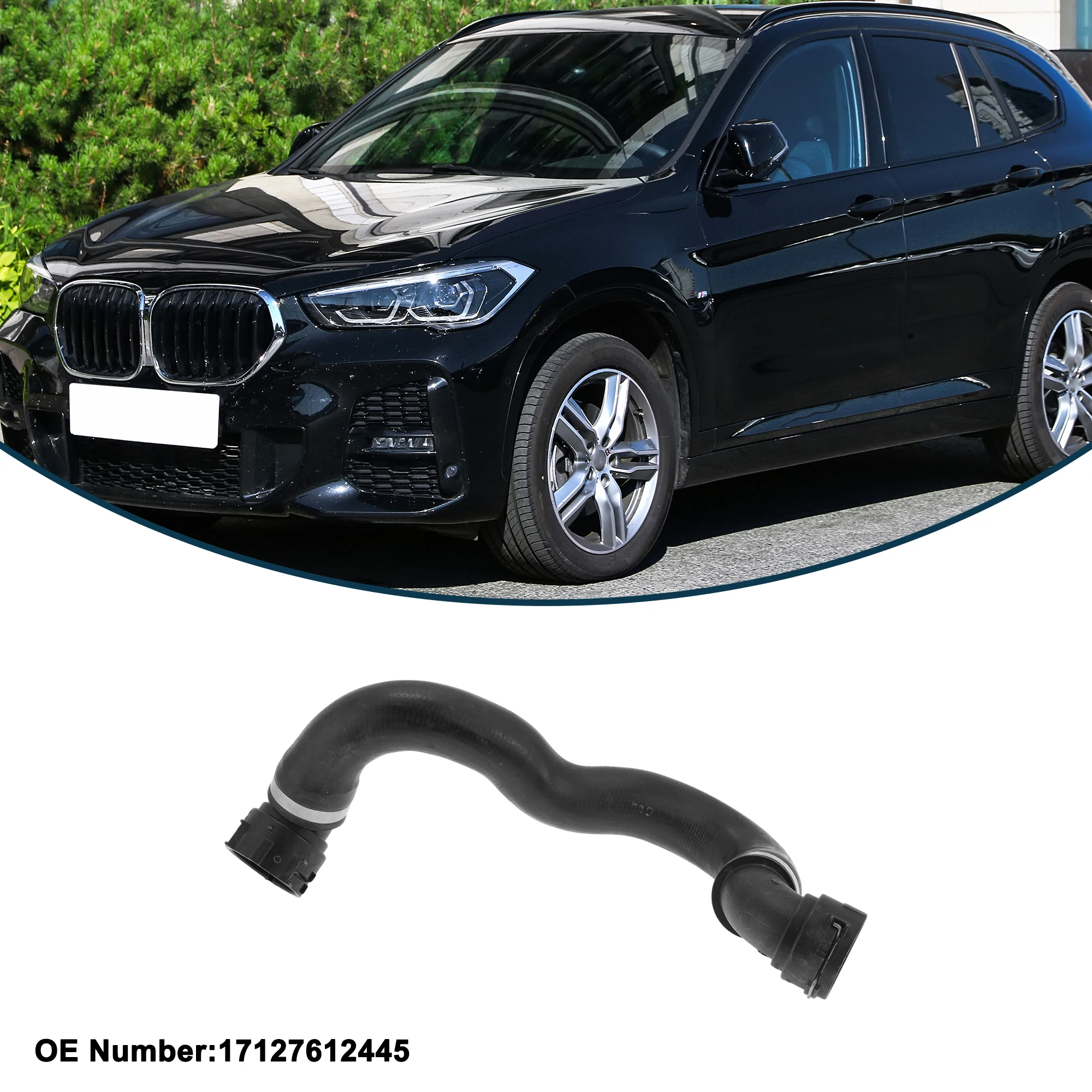Motoforti Шланг радиатора Шланг обогревателя Выпускной шланг радиатора для BMW X1 E84 L4 2,0 л No 17127612445 Резиновая водосточная труба Черный 1 шт.