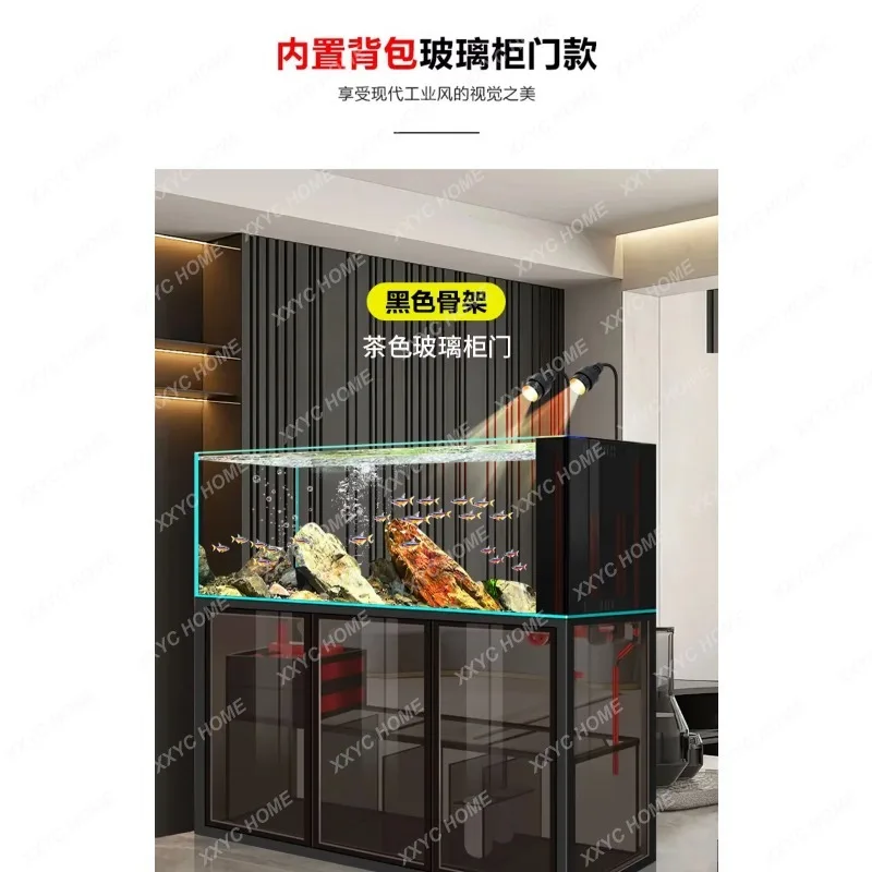 YDZFish Farm Equipment Aquarium Minimalist Design Decoration Ornamental Fish Aquarium Living Room Glass Furniture El Acuario
