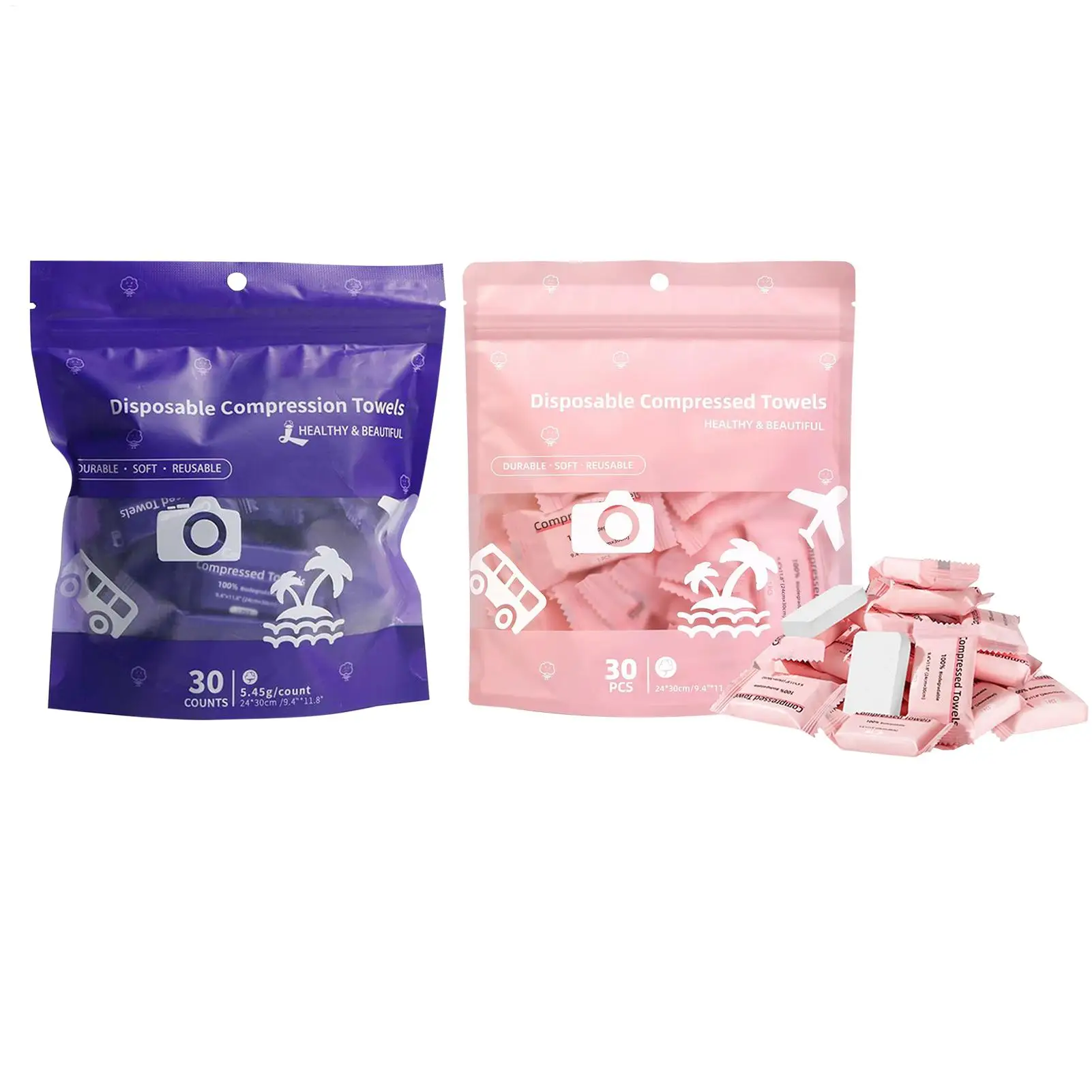 30Pcs Mini Compressed Towel Disposable Capsules Towels Face Care Tablet Portable Outdoor Travel Cloth Wipes Paper Tissue  Towel
