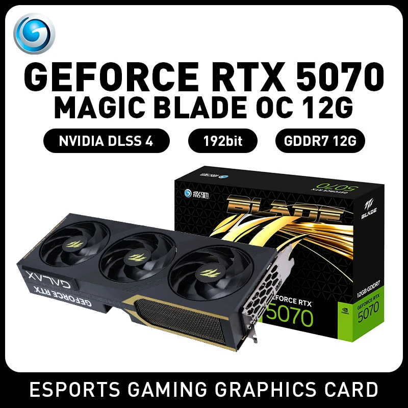 

GALAX RTX 5070 OC Black 12GB Graphics Card GDDR7 192Bit Desktop Esports Game Design Professional Video Card placa de vídeo