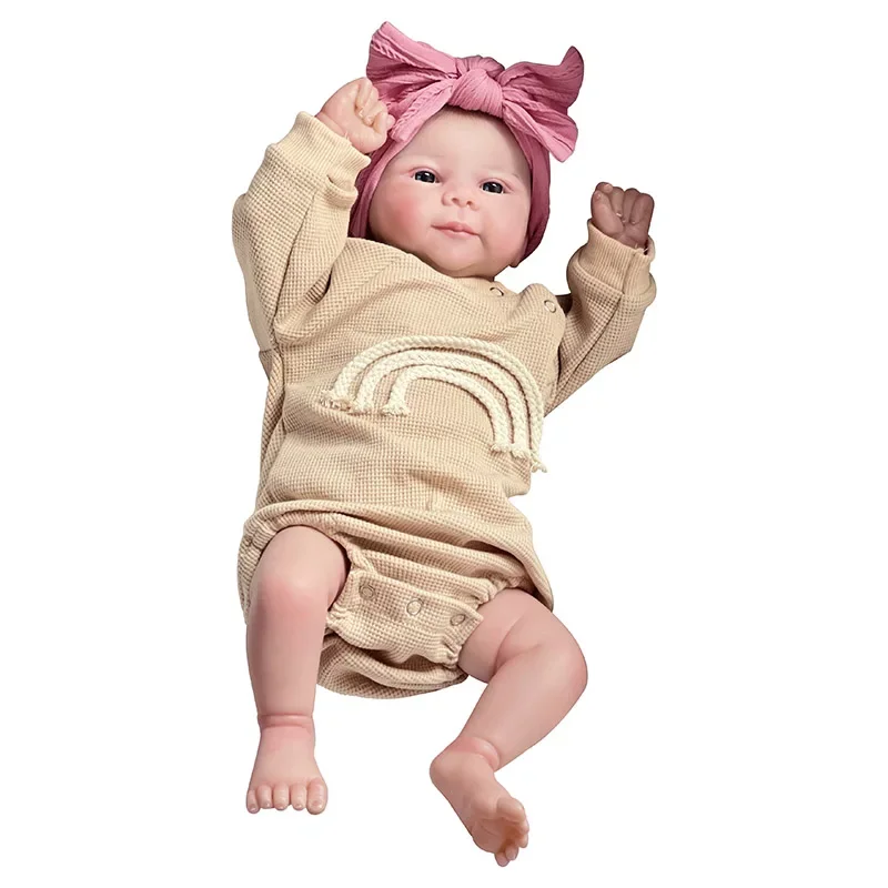 Nouveau 18 pouces pleine vinyle Juliette Reborn poupée fille fabriqué à la main doux au toucher mignon bébé jouet, les arcs sont envoyés au hasard