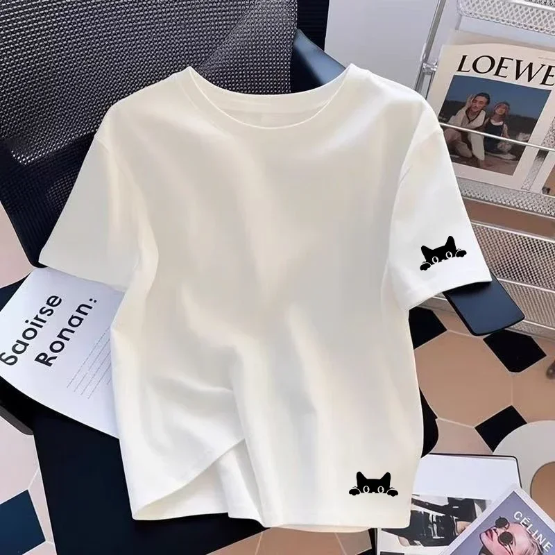 2026 Damen T-Shirt Sommer Baumwolle Lässig Rundhals Kurzarm Täglich Süßer Pullover Damenbekleidung Bequemes T-Shirt Top – Detail 2