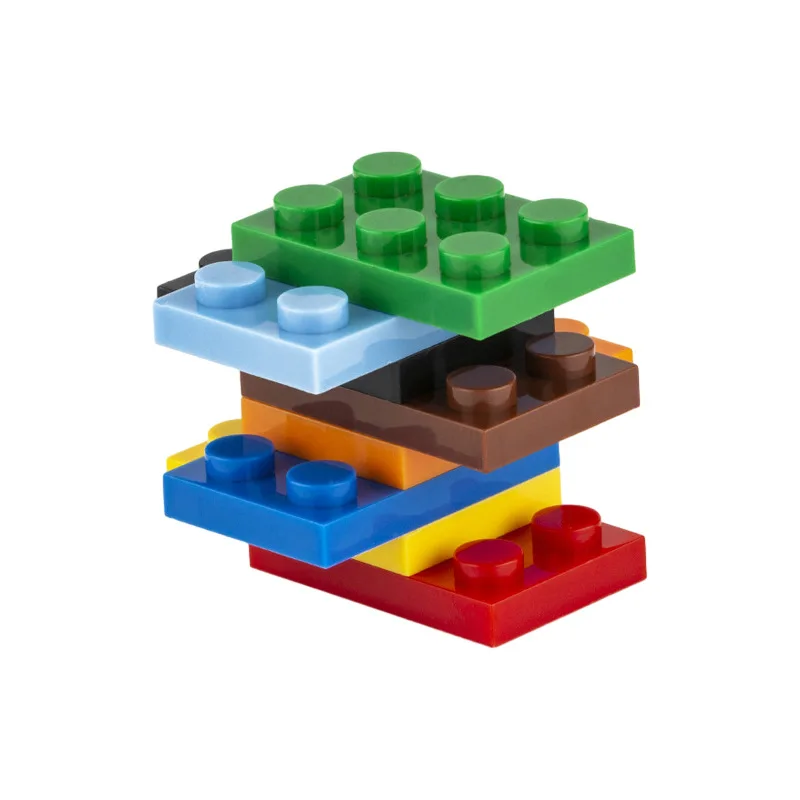 Moc placa plástica para blocos, acessórios de brinquedo, para crianças, modelo de montagem, n ° 3021, 2x3, 57 peças