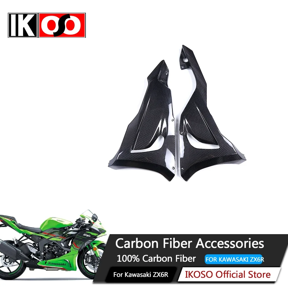 100% Full 3K Real Carbon Fiber Motorcycle Lower spoiler Panel Fairing Modification Parts For Kawasaki ZX6R ZX-6R 2024