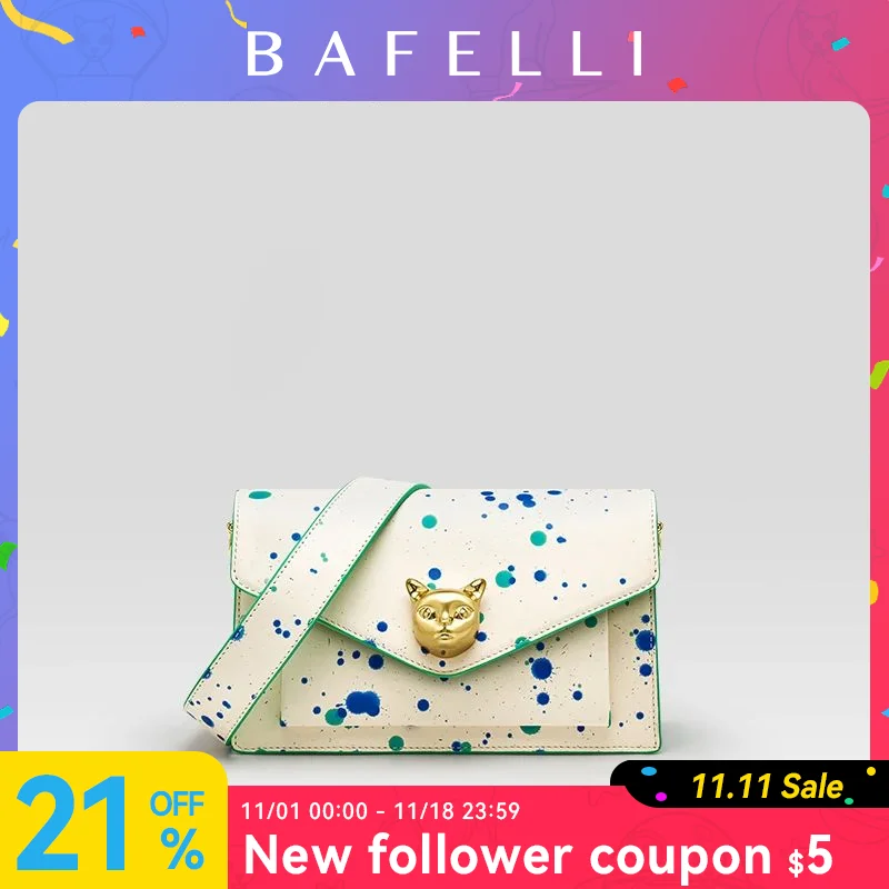 BAFELLI 2026 WOMEN'S BAG FASHION TREND LUXURY BRAND LEATHER FLAP CROSSBODY PURSE CAT SUMMER STYLE ORIGINAL DESIGNER HANDBAGS
