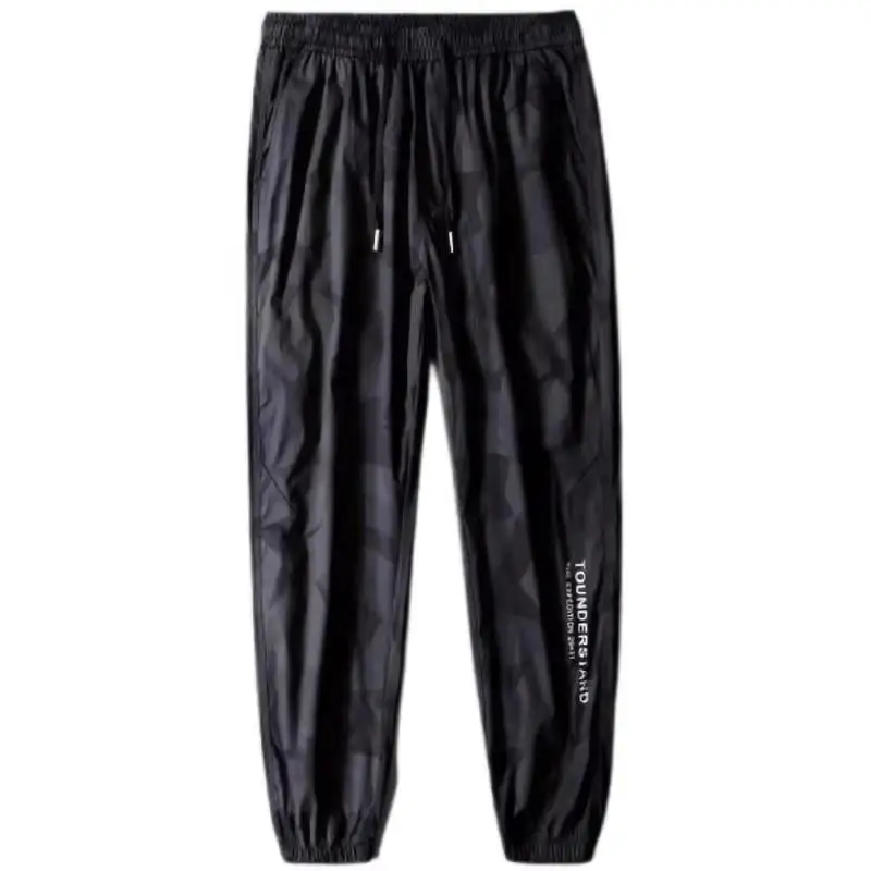 Pantaloni per il tempo libero all'aperto in seta di ghiaccio Pantaloni estivi da uomo sottili Qui Dry Camouflage Sport Pantaloni casual Pantaloni lunghi a vita media vestibilità ampia