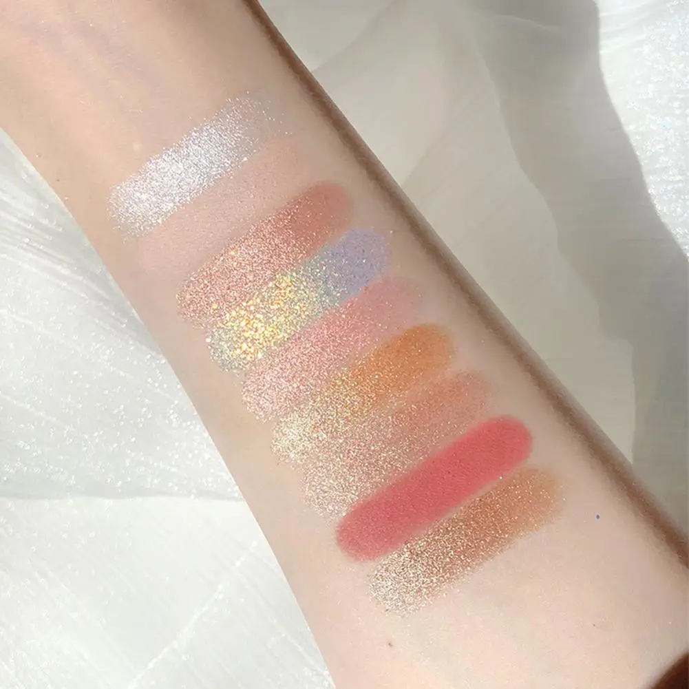 9color Eyeshadow Palette Shimmer High Gloss Cement Grey Rose Brown Color Tone Matte Glitter Daily Makeup Eyeshadow
