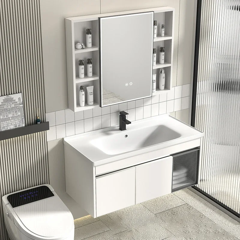 

z stainless steel floating sink bathroom vanity cabinet set with counter top