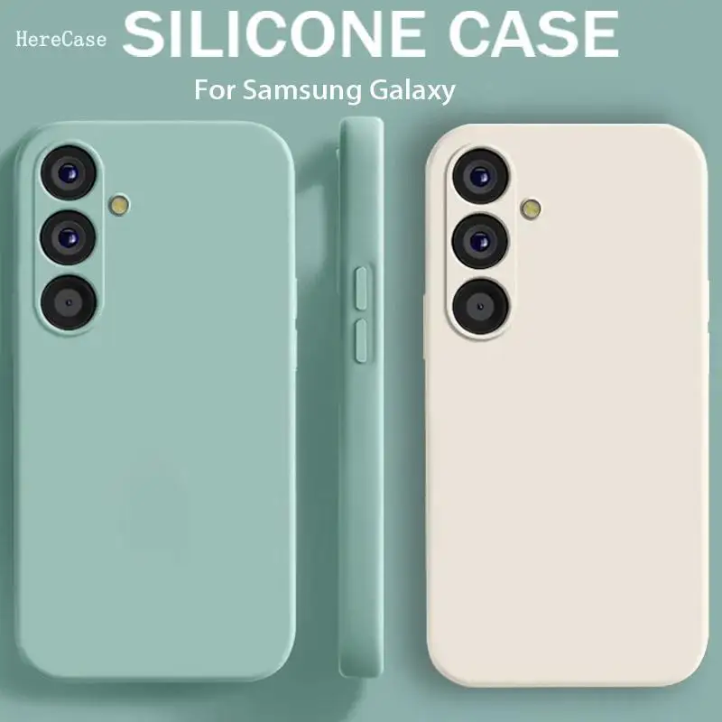 Square Matte Soft TPU Case For Samsung Galaxy A15 A25 A35 A55 A16 A26 A36 A56 A17 A27 A37 A57 A18 Shockproof Back Cover Coque