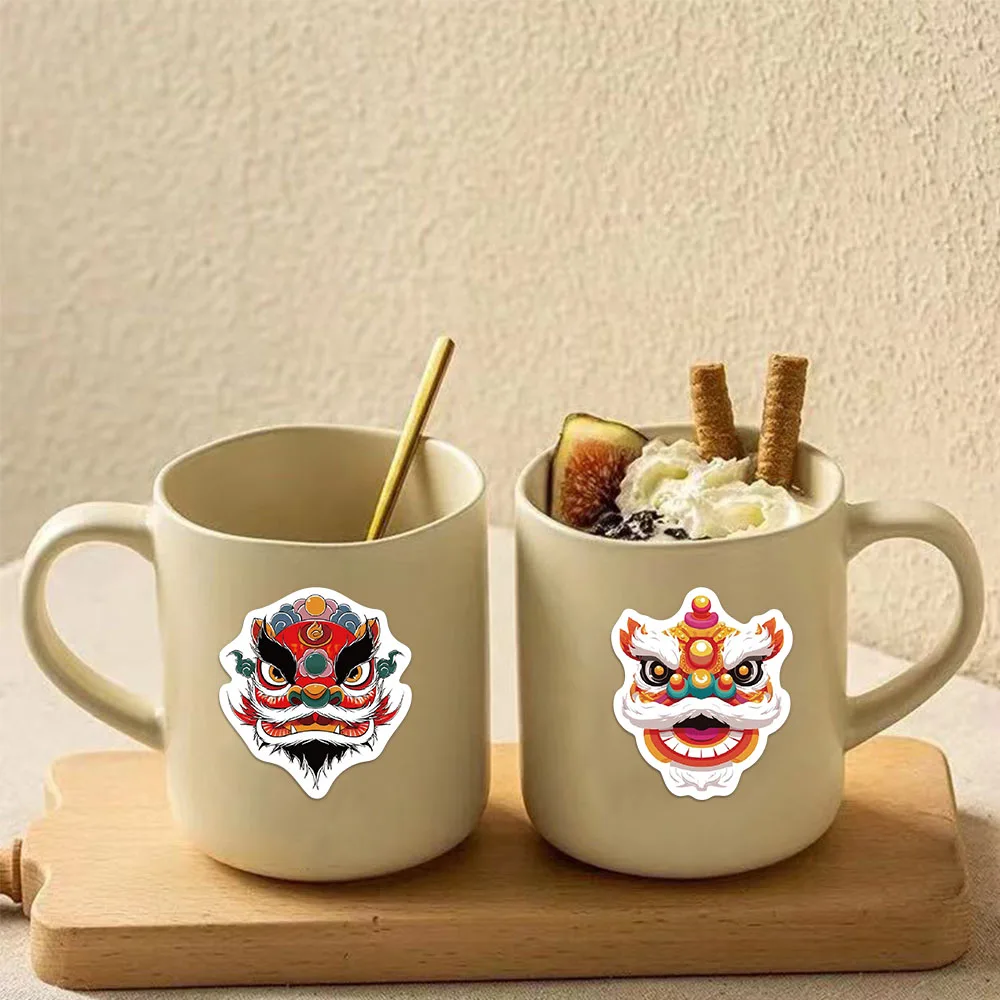 50PCS Neujahr Löwe Tanz Cartoon Spaß Aufkleber DIY Handgemachte Materialien Telefon Fall Laptop Gepäck Flasche Aufkleber