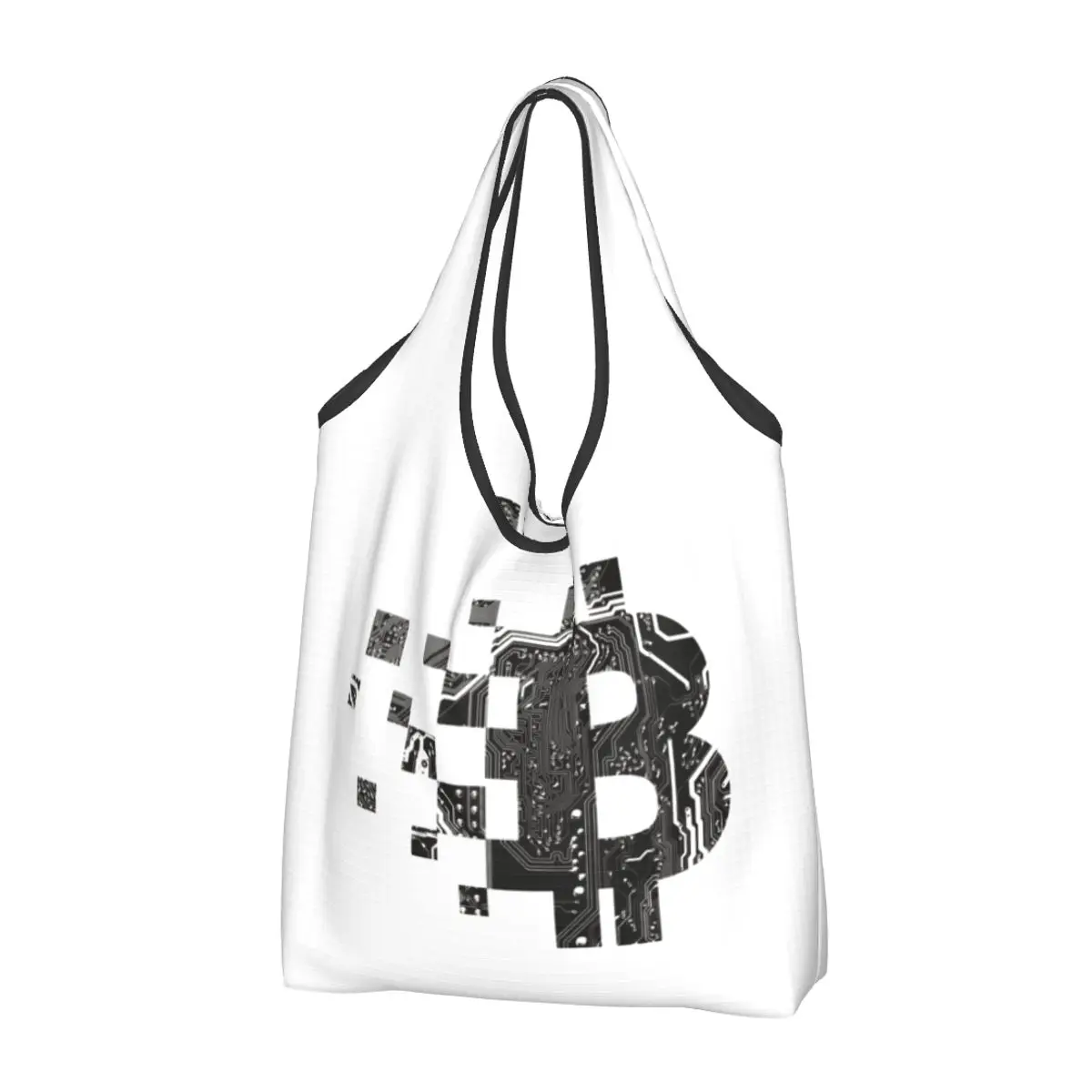 Reutilizável Bitcoin BLOCKCHAIN CICUIT BOARD Sacos de compras para mercearia, Sacos de mercearia dobráveis, Grandes sacolas laváveis