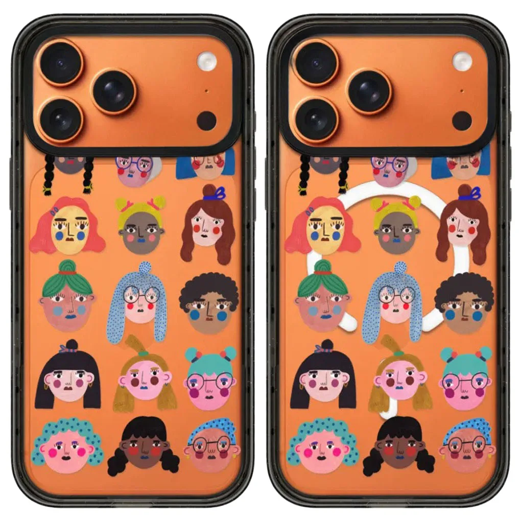 

girls face Acrylic Black Border Magnetic Case: Compatible with IPhone 17 16 15 14 13 12 Pro Max 17 Air