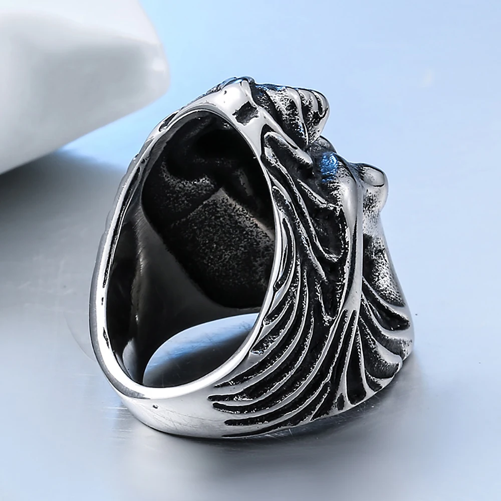 Fashion Cool Sexy Goddess Metal Finger Rings For Men Women Stainless Steel Gothic Punk Retro Renaissance Sculpture Jewelry Gifts