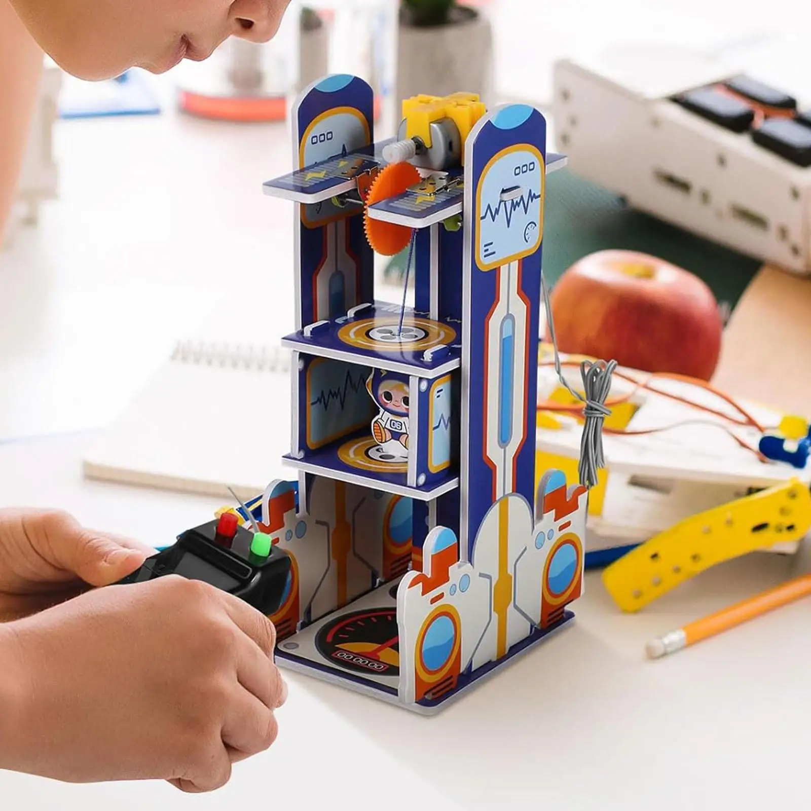 مجموعة مواد مجموعة أدوات العلوم للأطفال من لعبة المصعد DIY، مجموعة بناء نماذج DIY سهلة التجميع للأطفال والمراهقين والأعمار من 5 سنوات فما فوق