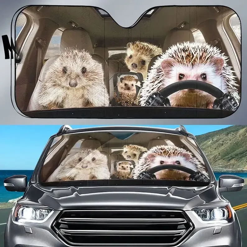 Pare-soleil de voiture de conduite de famille, cadeau pour les amoureux de Kasgehog