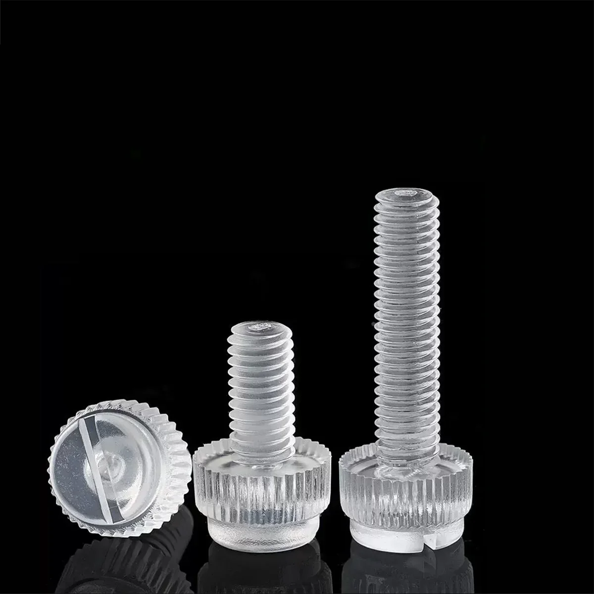 

White Black Transparent Pc Nylon Circular Slotted Hand Twisted Knurled Screw Acrylic Plastic Screw M3M4M5M6M8