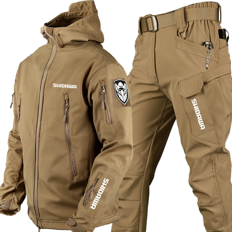 Imagem -03 - Jaqueta e Calça Tática de lã Impermeável Masculina Roupas de Pesca Windproof ao ar Livre Caminhadas Caça Acampamento Outono Inverno 2023