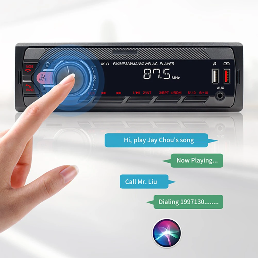 

12V Car MP3 Player with FM Radio 5.0 In-dash Audio System TF USB Support AUX Output with Colorful Light Features