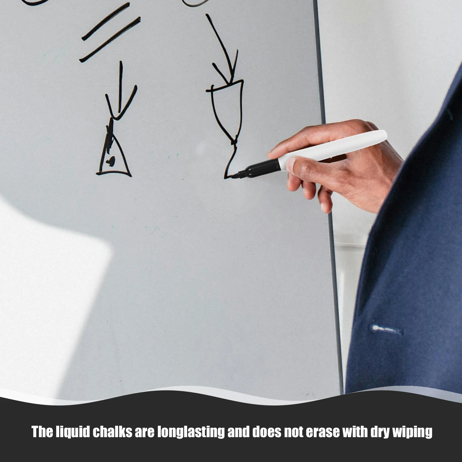 

4 шт. жидкие мелки на водной основе, маркеры для доски, стираемые ручки, жирный наконечник для классной комнаты, офиса, обучения, рисования