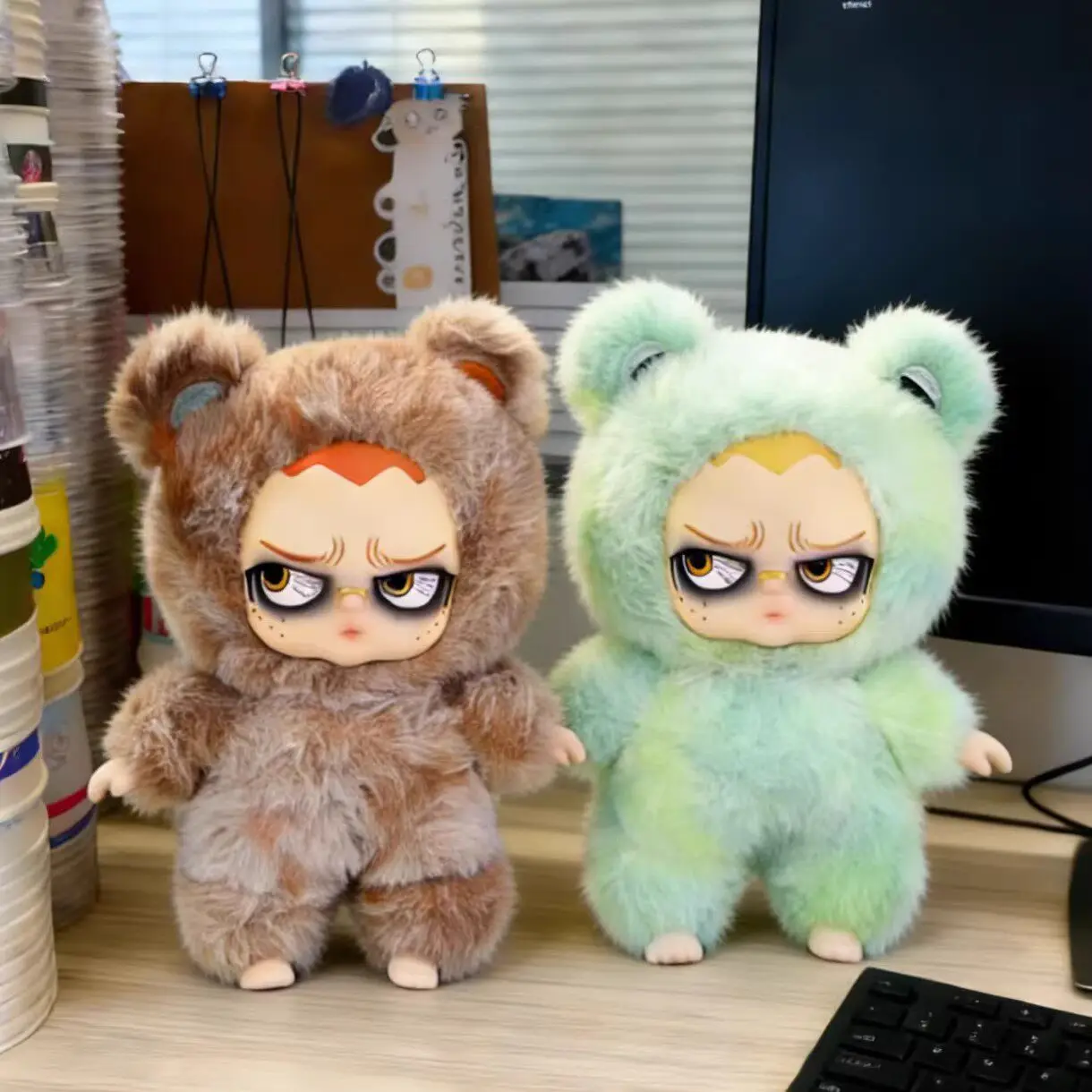 

Blind Box Figure Grouchito Stays Up Late Series Toys Mistery Box Kawaii Anime Doll Night Owl Companion Plush Pendant Decor Gift
