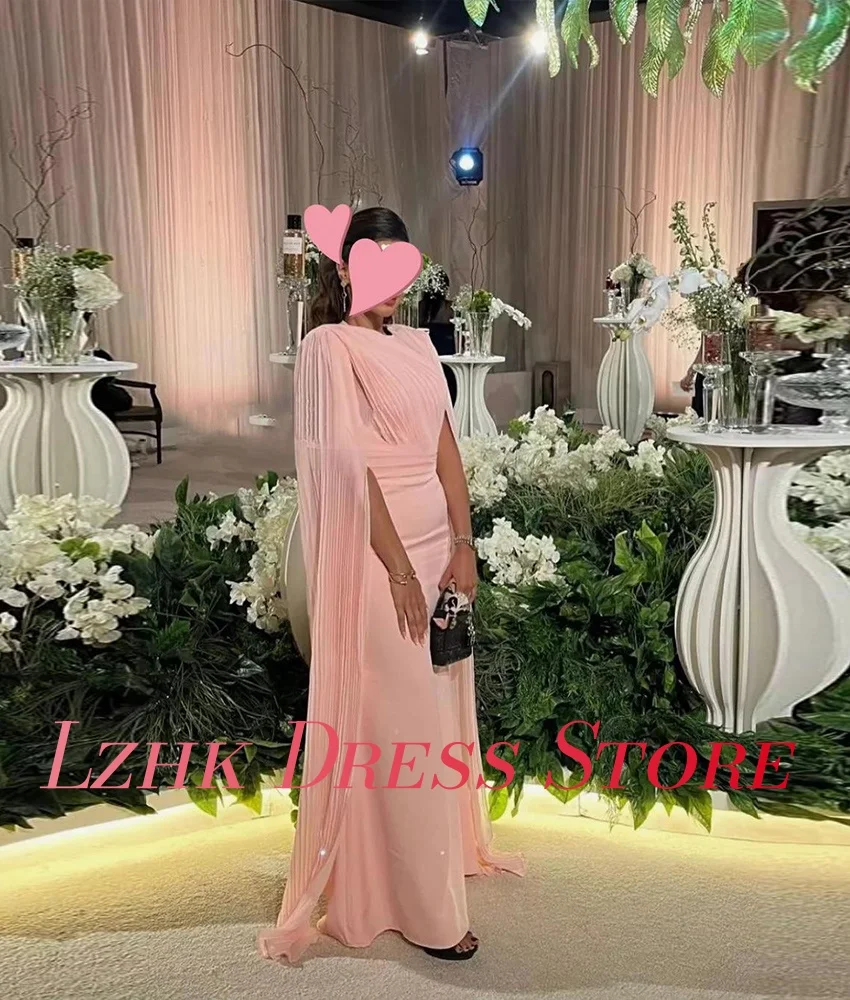 Vestido de noche de sirena de Jersey elegante personalizado, mangas largas de alta calidad, cuello redondo, largo hasta el suelo, vestidos de celebridades, tamaño personalizado