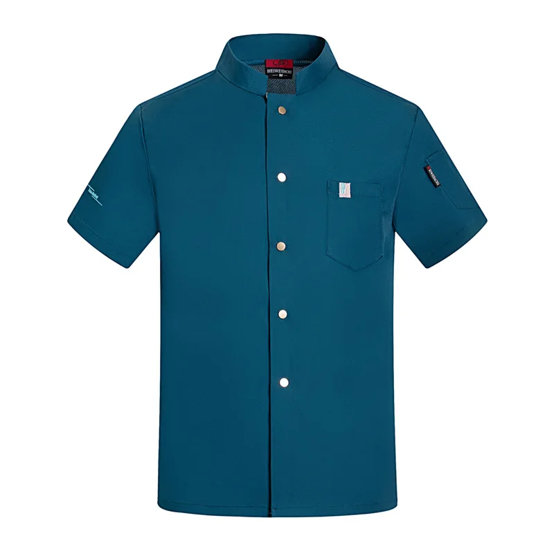 

Unisex Chef Jacket Short Sleeve Men Women Restaurant Waiter Uniform Bakery Kitchen Cook Shirts