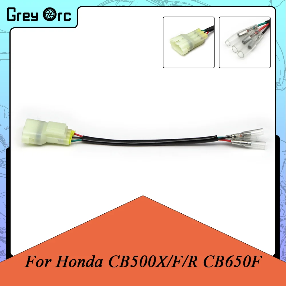 For Honda CB500X/F/R CB650F CB 500X/F/R Taillight Power Supply 3 Wires Front Turn Signal Harness Connector Lead Plug Adapter