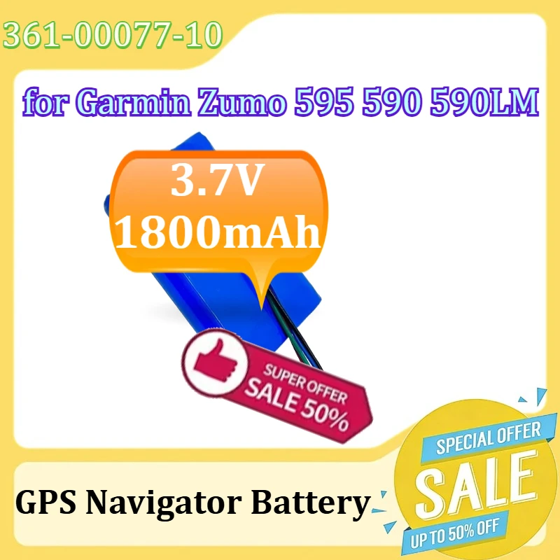 

361-00077-10 GPS Navigator Battery for Garmin Zumo 595 590 590LM Li-lon Battery 3.7V 1800mAh
