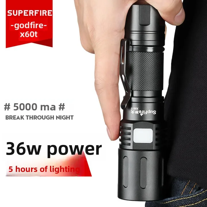 Strong light flashlight, small mini zoom long-range long-range outdoor riding light