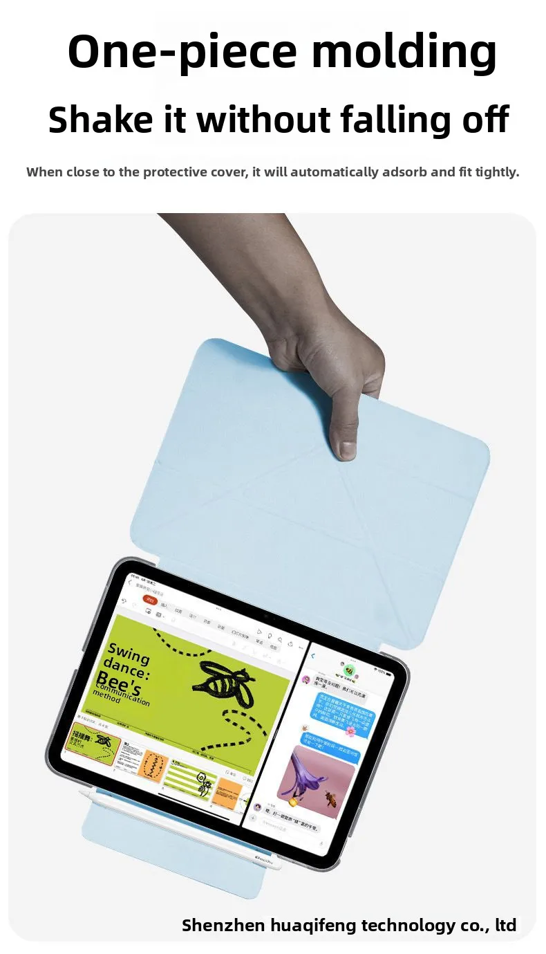 Y-Fold PC-Hülle für iPad Pro 11 Mini 6 10.2 10.9 mit Auto-Wach-/Schlaf-Funktion Stoßfeste Hartschale – Detail 7