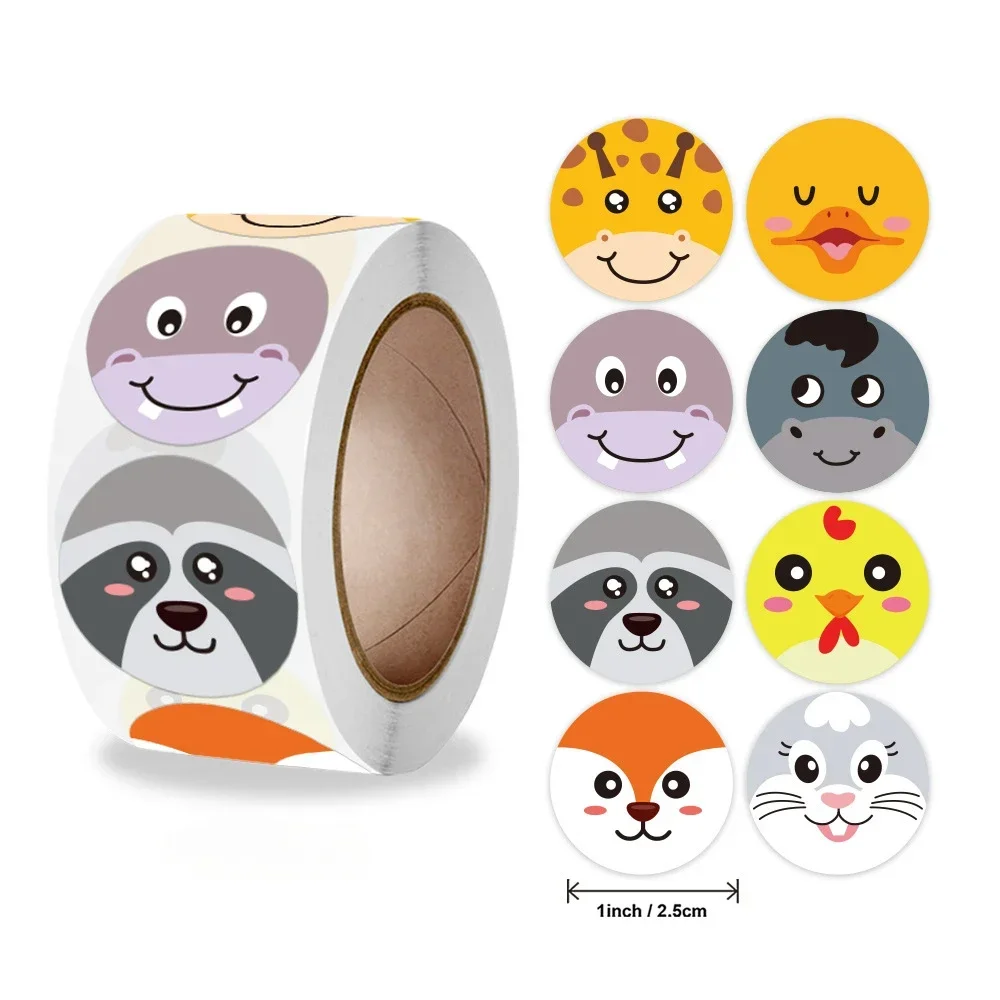 Cute Sticker for Kids Animals Face Reward Sticker for Classroom Teacher Supplies Motivational Scrapbooking