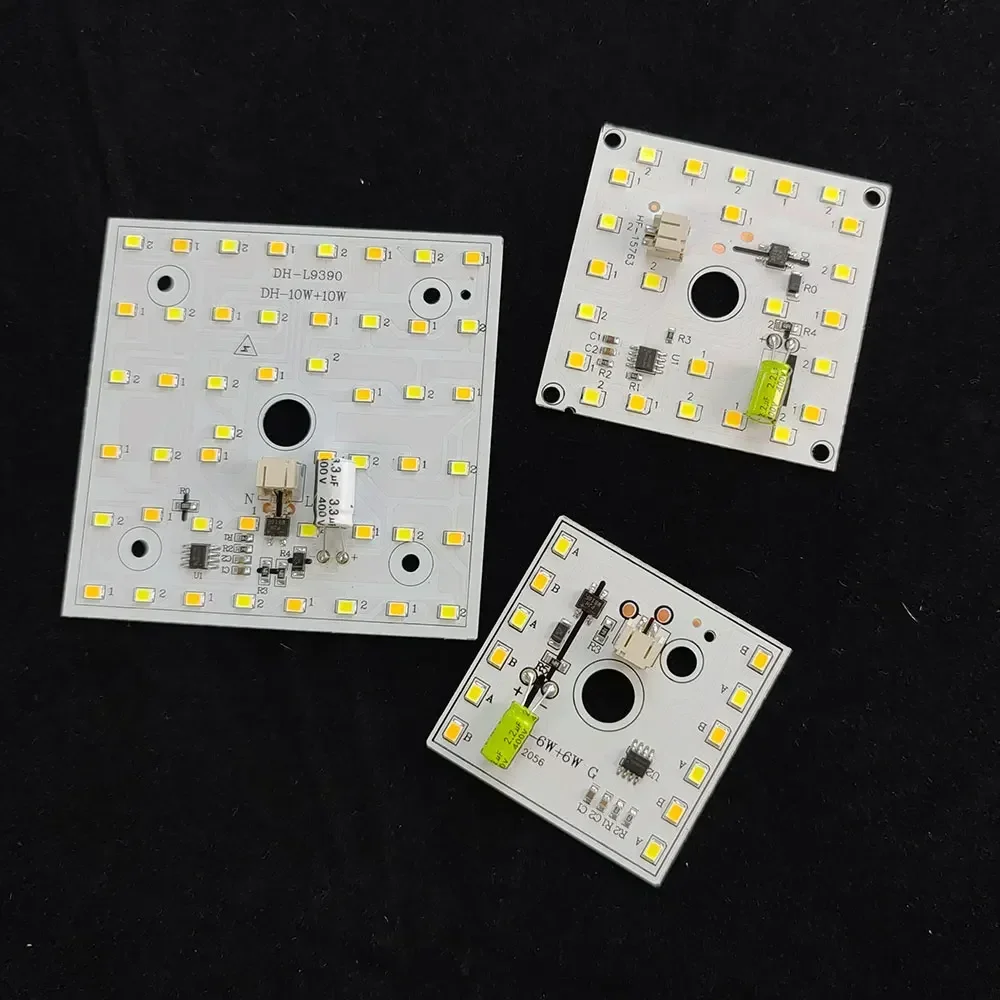 Beznapędowa trójkolorowa lampa LED Chip Żyrandol wewnętrzny Okrągły panel lampy Źródło światła Łatka Transformacja sufitu w celu wymiany