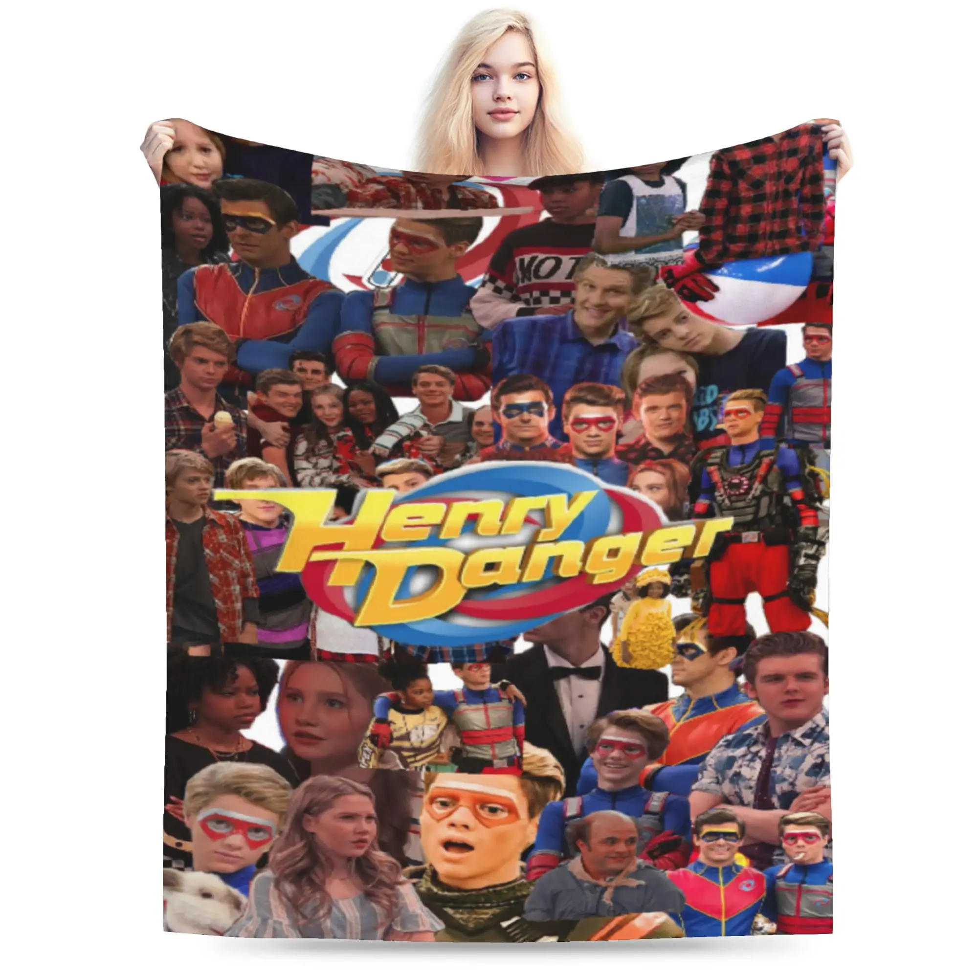Relax Captain Henry And Kid Danger  Blanket Stuff Sofa Decorative  Throw Blanket Warm Coral Fleece Plush for Outdoor