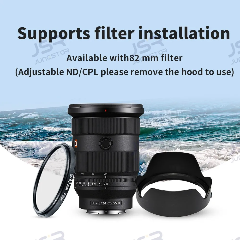 مناسبة لاستبدال درع الضوء ALC-SH168 باستخدام عدسة Sony FE24-70mm F2.8GM II وفلتر PL قابل للتعديل