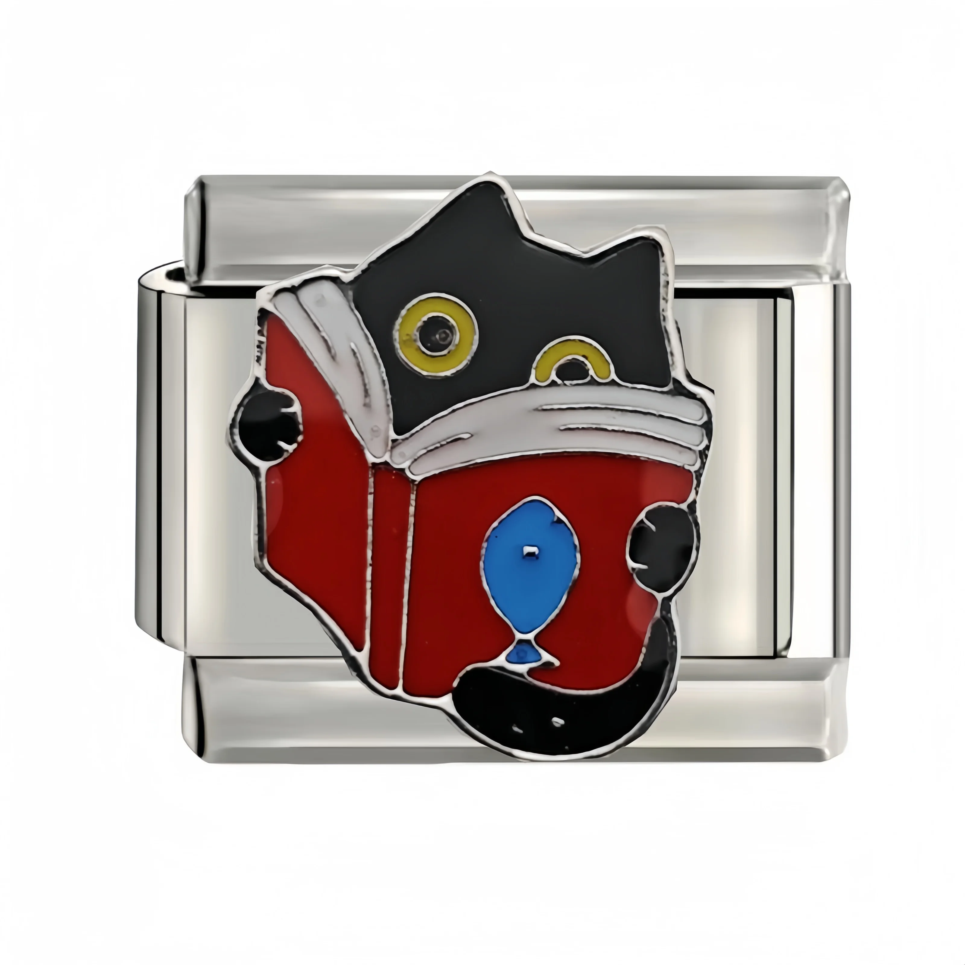 2024 New Women\'s Fashion Cute Cat Italian Charms Links Beads Fit 9mm Stainless Steel Bracelet Making Jewelry